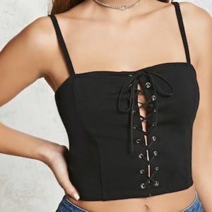 F21 lace up crop top